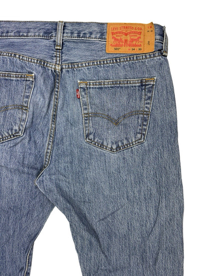 Levi's 501 Blue  Straight Leg Denim Jeans 34W 30L
