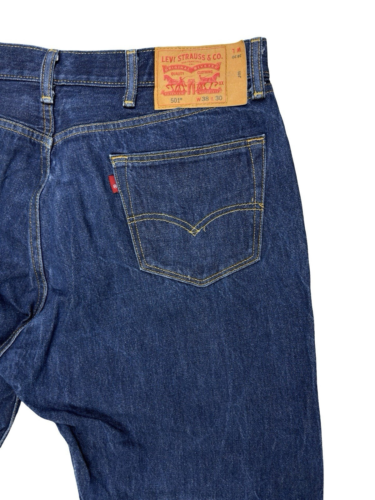 Levi's 501 Blue Straight Leg Denim Jeans 38W 30L