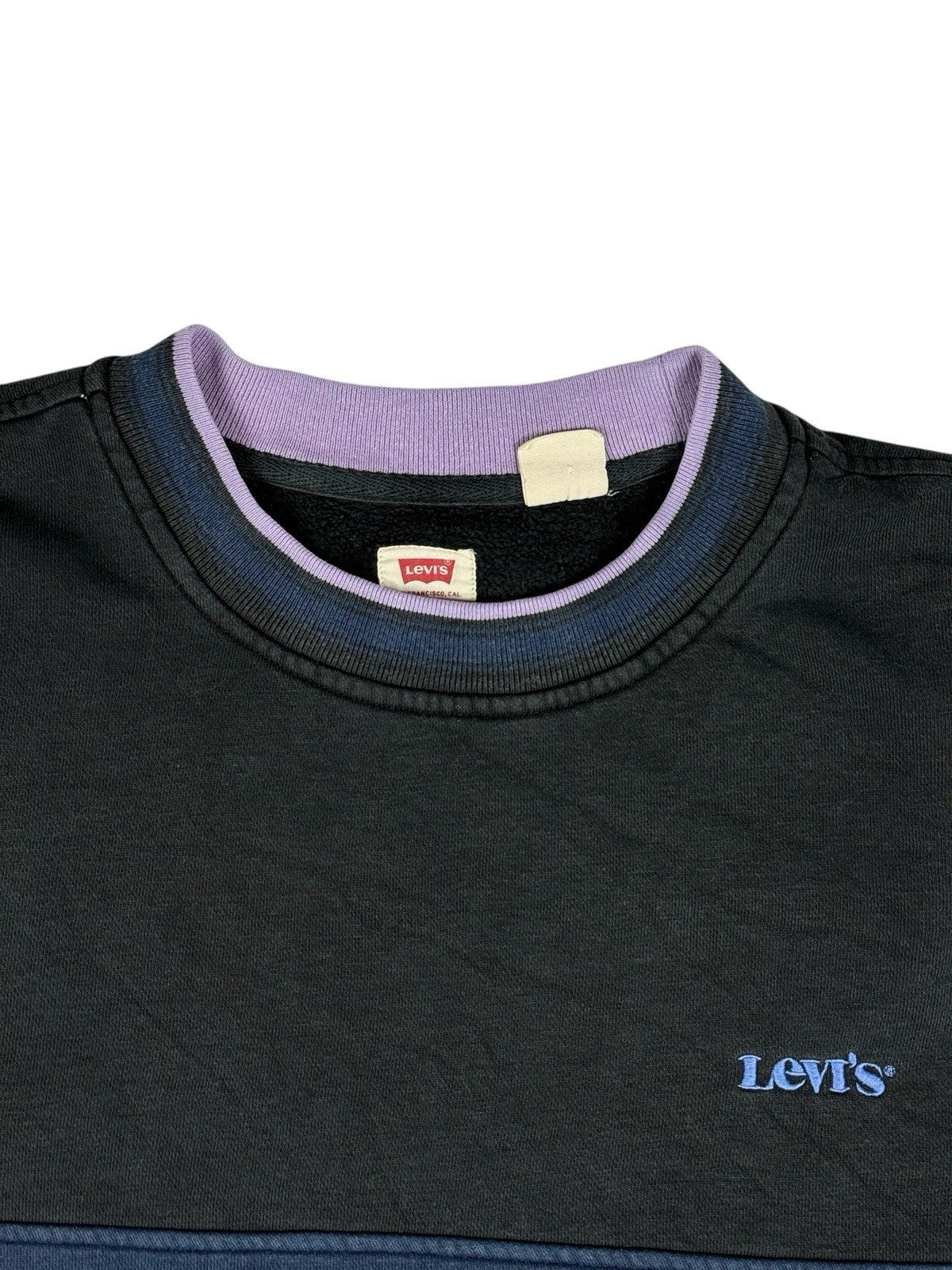 Levi's Black Colourblock Embroidered Relaxed Fit Jumper Large