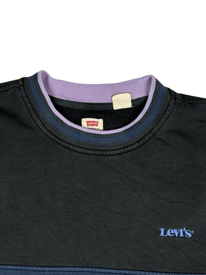 Levi's Black Colourblock Embroidered Relaxed Fit Jumper Large