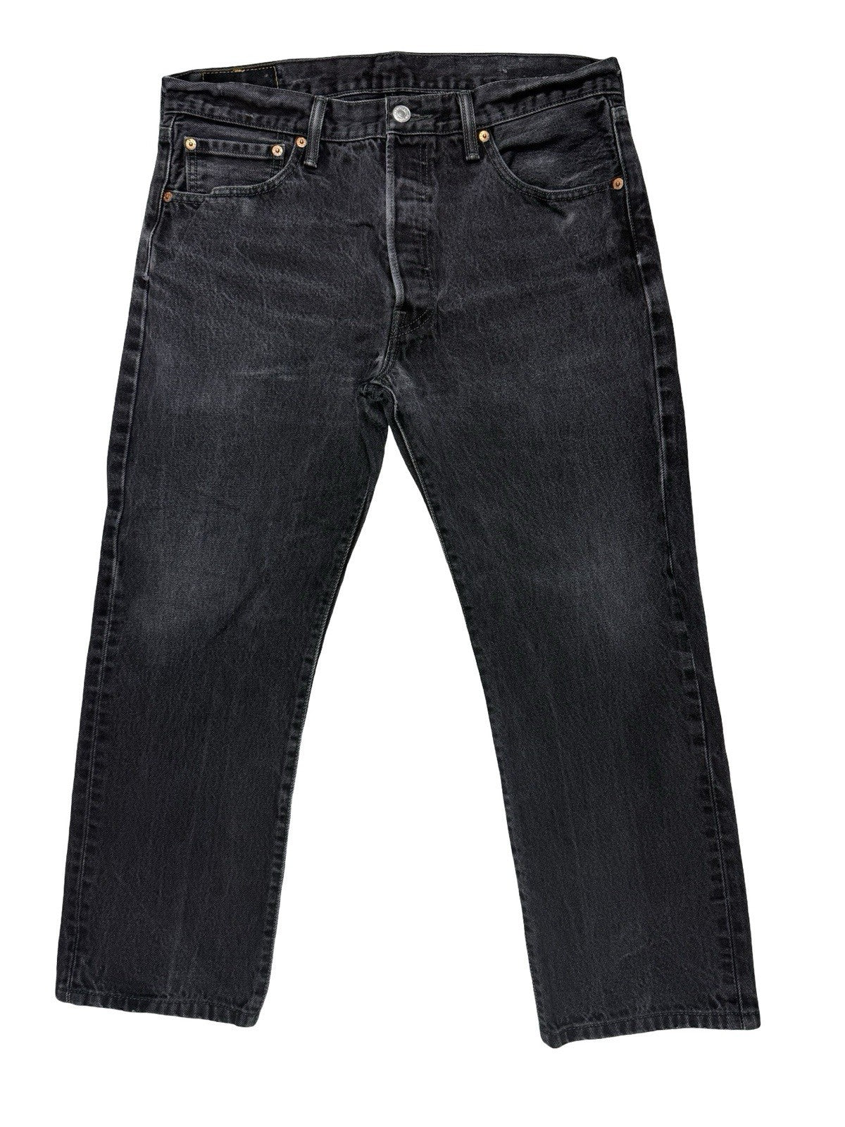 Levi's 501 Faded Black Straight Leg Denim Jeans 34W 26L