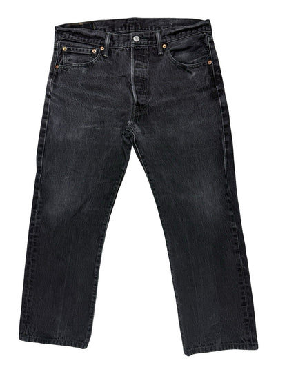 Levi's 501 Faded Black Straight Leg Denim Jeans 34W 26L