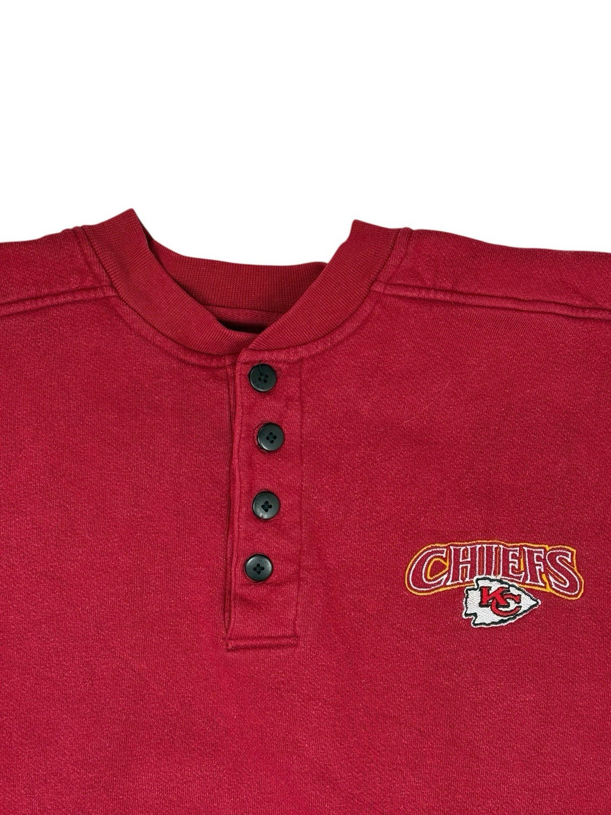 Kansas City Chiefs Vintage Red Button Up Jumper Medium