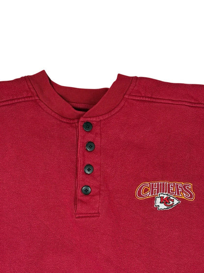 Kansas City Chiefs Vintage Red Button Up Jumper Medium