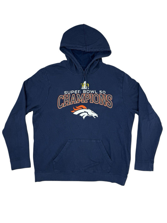 NFL Denver Broncos Blue Super Bowl 50 Hoodie XL