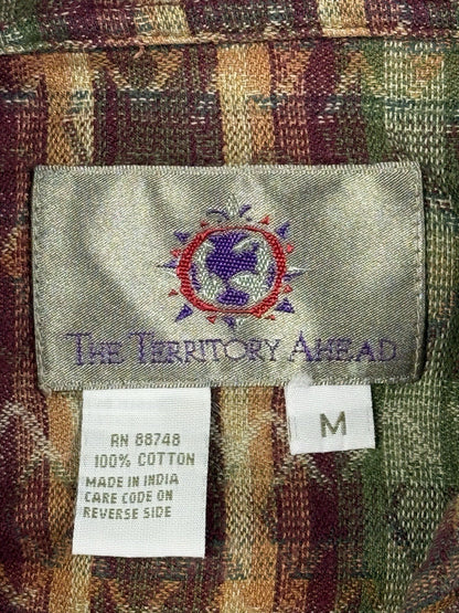 The Territory Ahead Vintage Multi Plaid Striped Cotton Shirt Medium