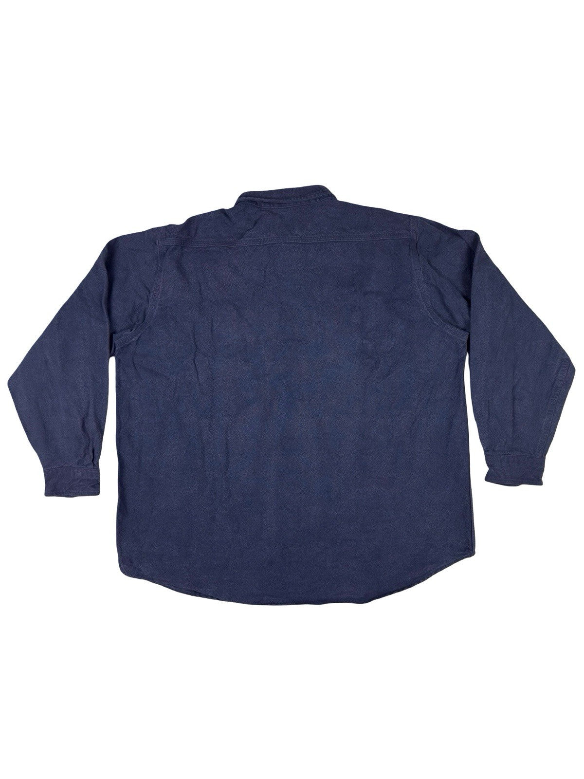 Carhartt Vintage S06 NVY Blue Heavy Cotton Work Shirt 2XL Tall USA