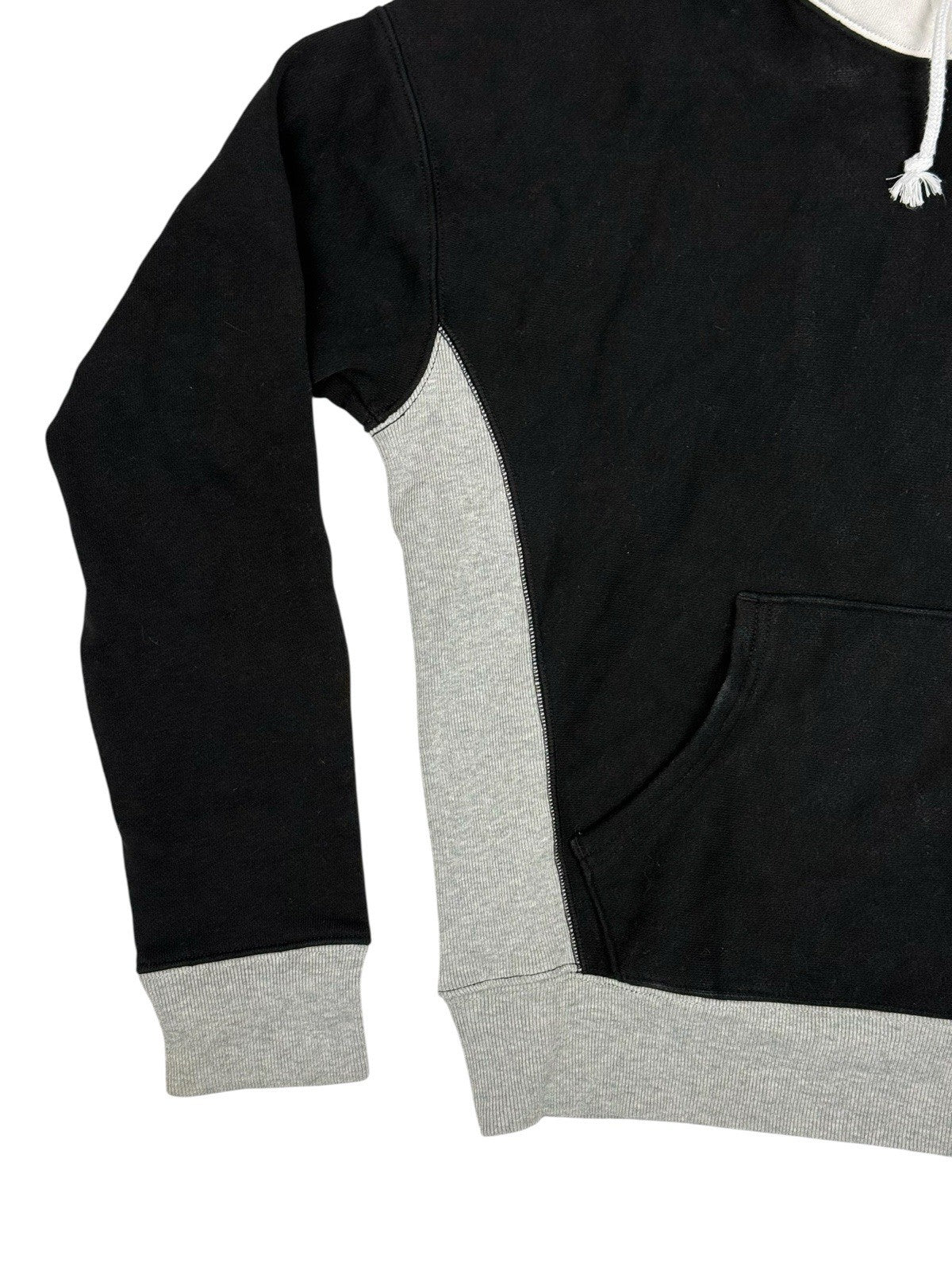 Champion Black Embroidered Colourblock Retro Hoodie Small