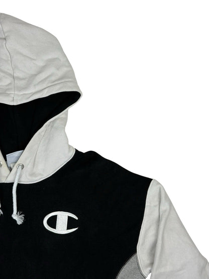 Champion Black Embroidered Colourblock Retro Hoodie Small