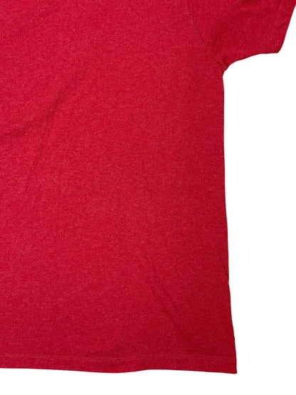 University of Wisconsin Red Distressed Print American College Top T-Shirt Large
