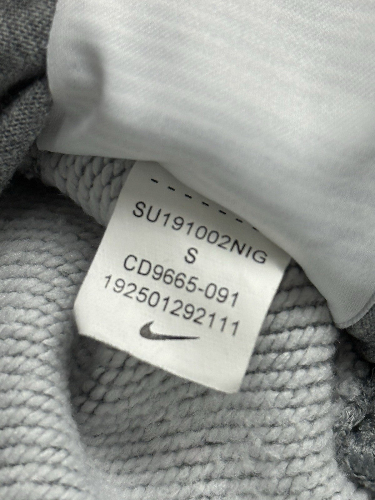 Nike Grey Just Do It Zip Hoodie Jacket Small