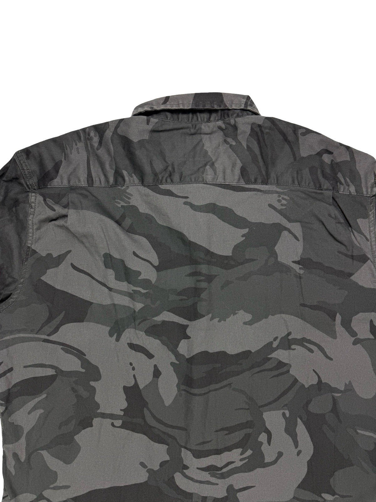 Wrangler Grey Camo Flex Comfort Denim Button Shirt XL