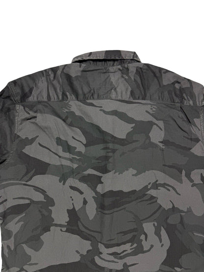 Wrangler Grey Camo Flex Comfort Denim Button Shirt XL