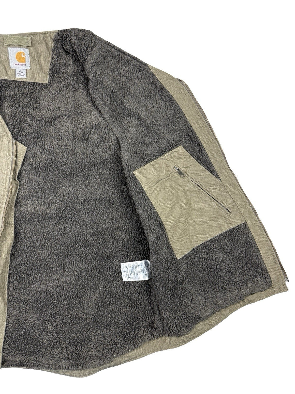 Carhartt 104394 DWD Sherpa Lined Canvas Gilet Vest Bodywarmer Large Tall
