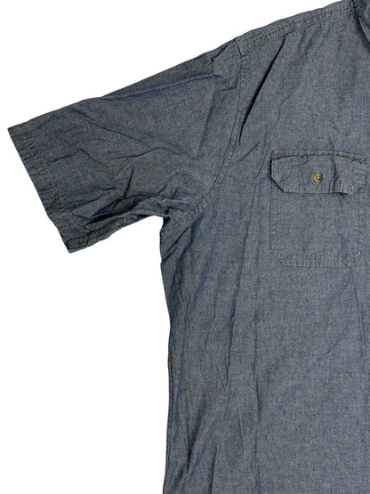 Wrangler Blue Cotton Collared Short Sleeve Shirt 2XL