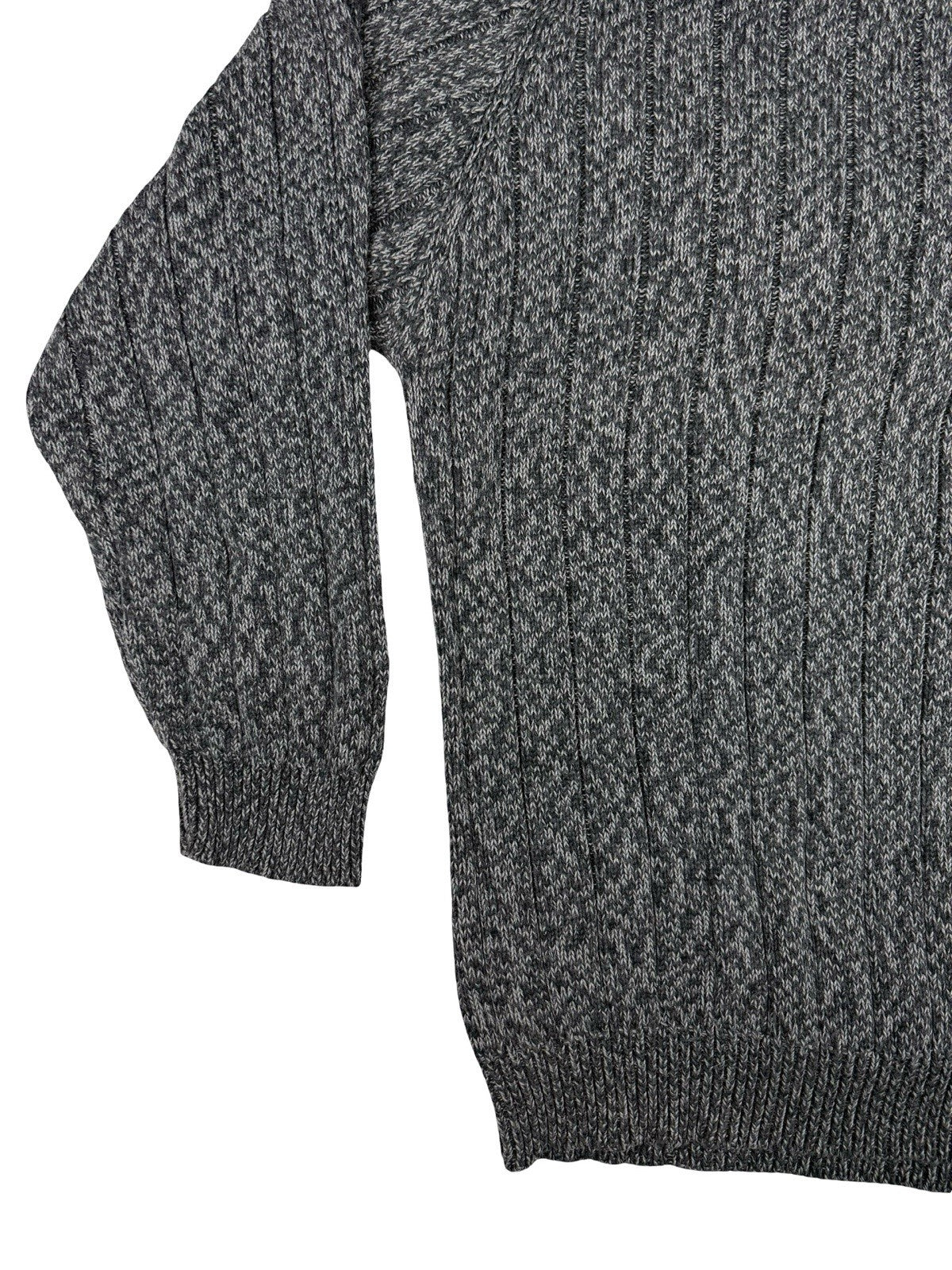 Faded Glory Heather Grey Cotton Knit Jumper Large