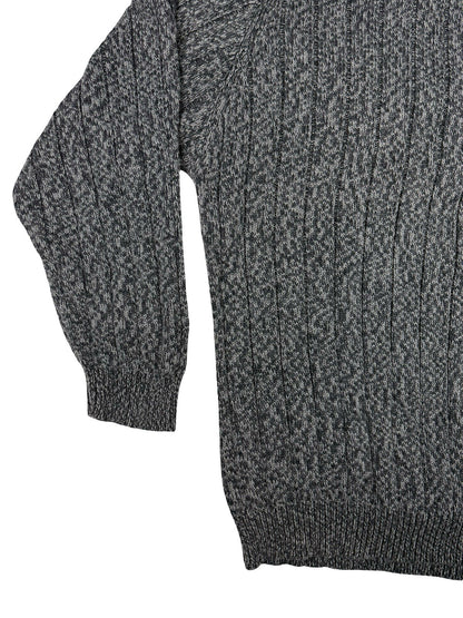 Faded Glory Heather Grey Cotton Knit Jumper Large