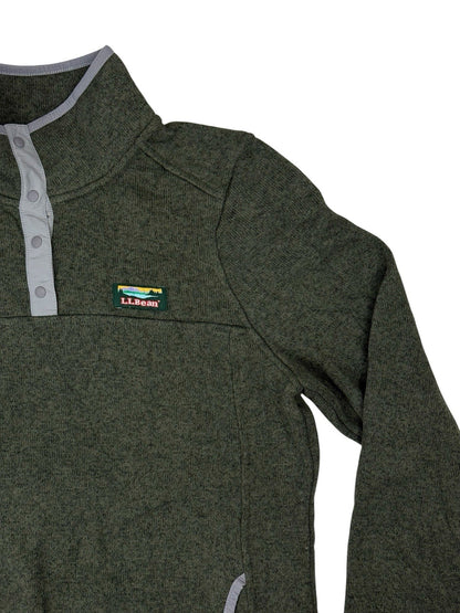 LL Bean Green Fleece Snap Jumper Medium