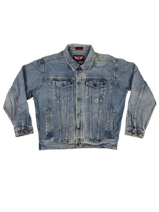 Denim Gear Retro Trucker Cowboy Blue Denim Jacket Y2K Large