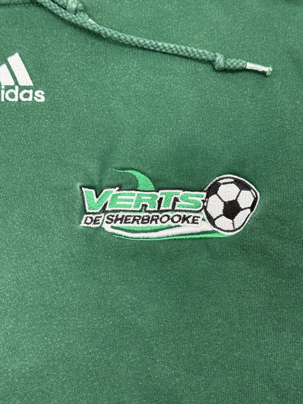 Adidas Green Embroidered Football Hoodie Small