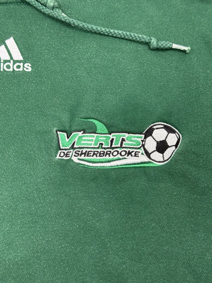 Adidas Green Embroidered Football Hoodie Small