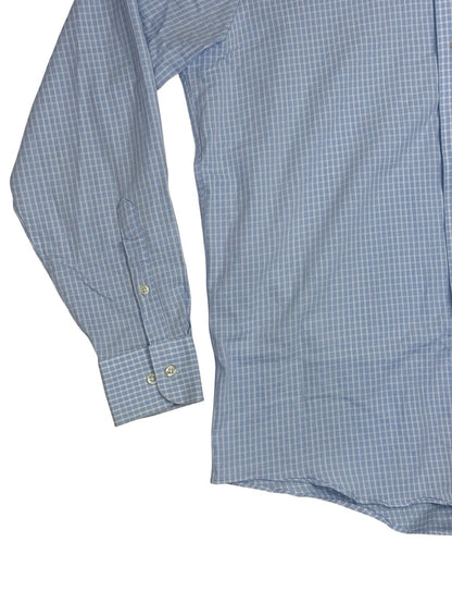 Chaps Blue Check Long Sleeve Collared Shirt Large (16in Collar)