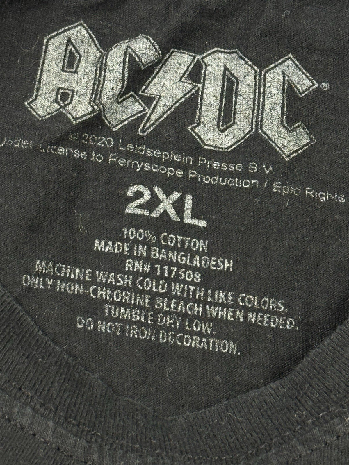 AC/DC Black Highway to Hell Album Music Band Top 2XL