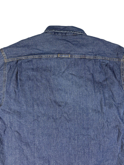 Levi's Blue Sherpa Fleece Lined Haywood Denim Button Shirt Jacket Large