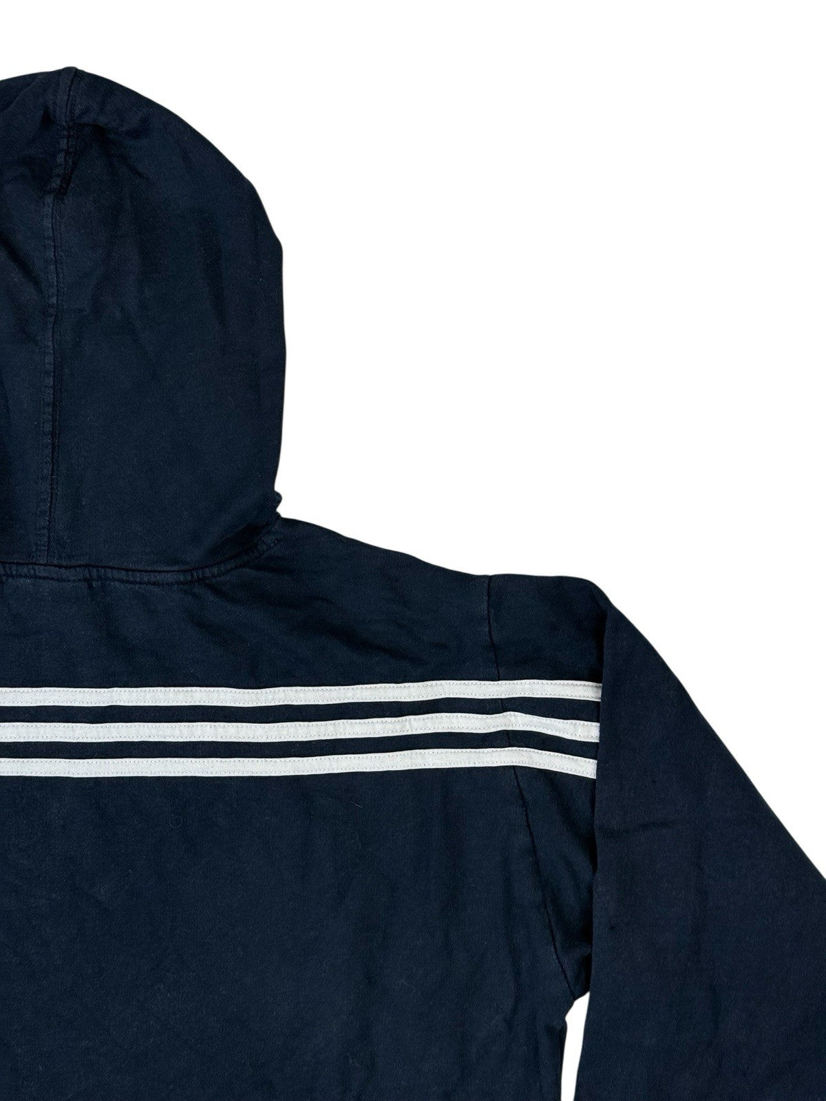 Adidas Blue 3 Stripe Hoodie Medium