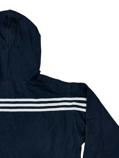 Adidas Blue 3 Stripe Hoodie Medium