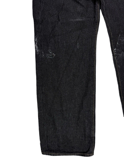 Levi's 501 Dark Blue Denim Grunge Jeans 36W 32L