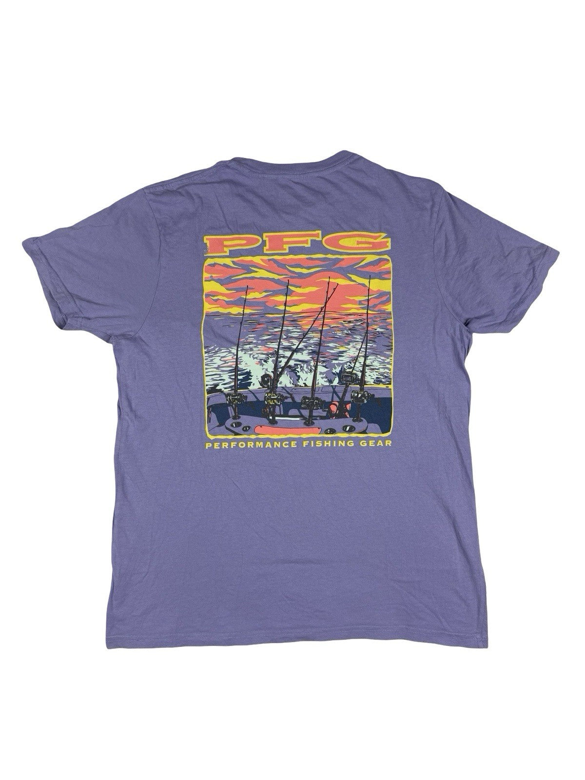 Columbia PFG Purple Fishing Print Cotton Top Large
