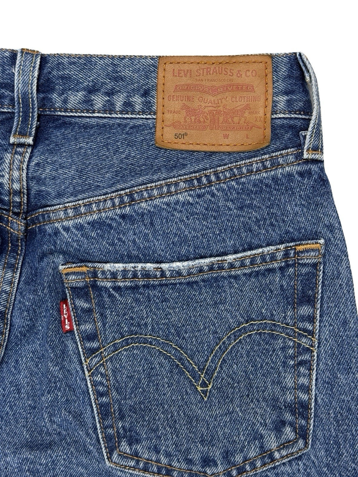 Levi's 501 Women's Blue Denim Straight Fit Jeans 24W 30L