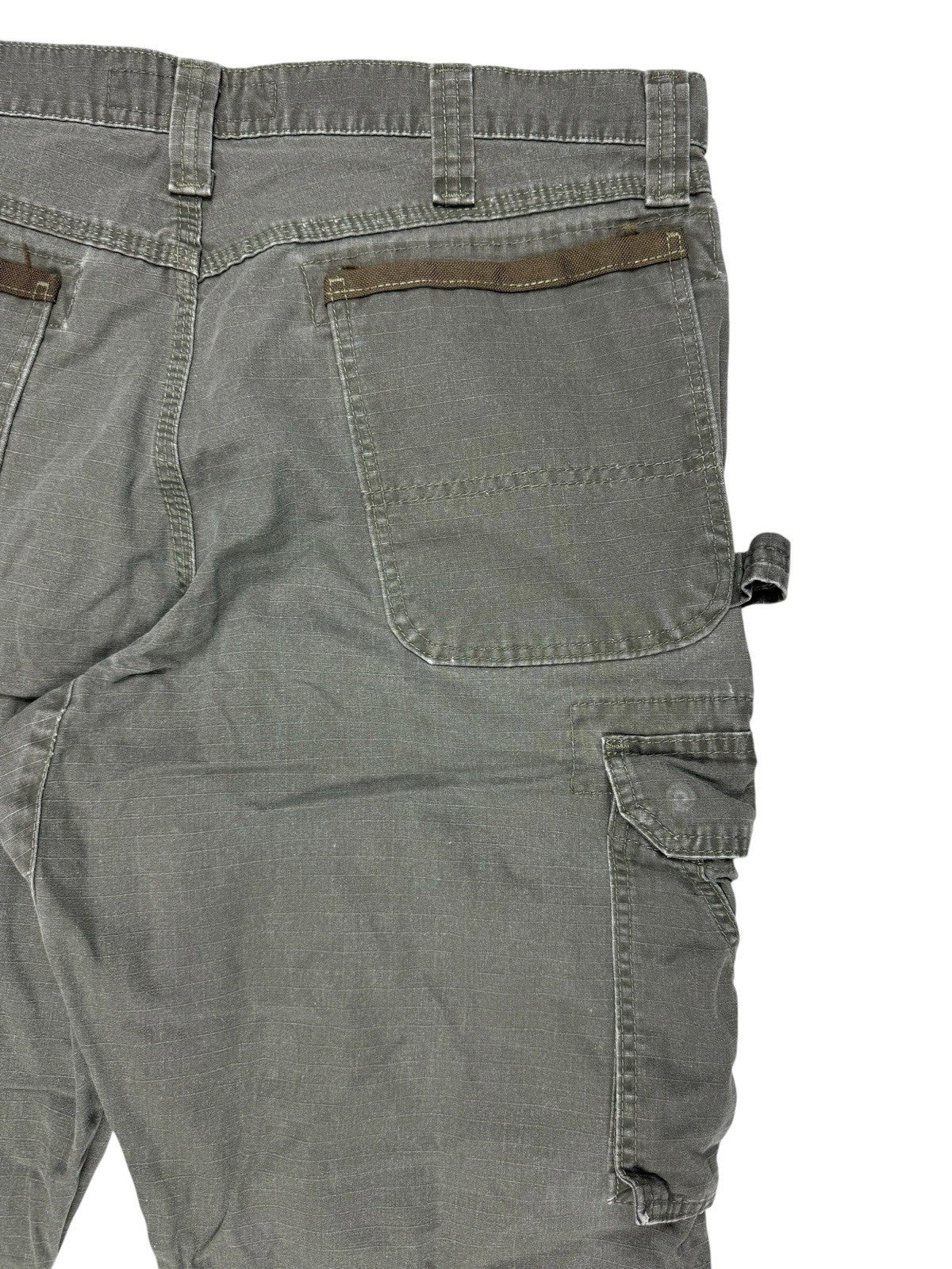 Wrangler Riggs Green Workwear Carpenter Denim Jeans 34W 30L