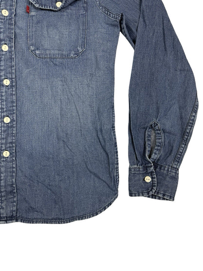 Levi's Blue Cotton Denim Button Up Shirt Small