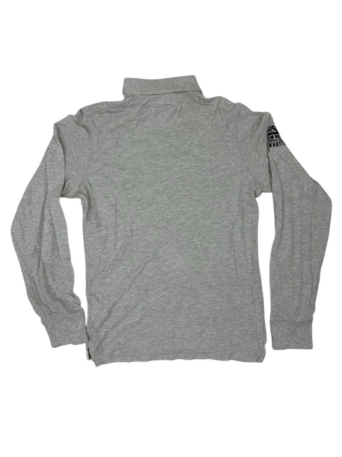Tommy Hilfiger Grey Long Sleeve Embroidered Polo Top Medium