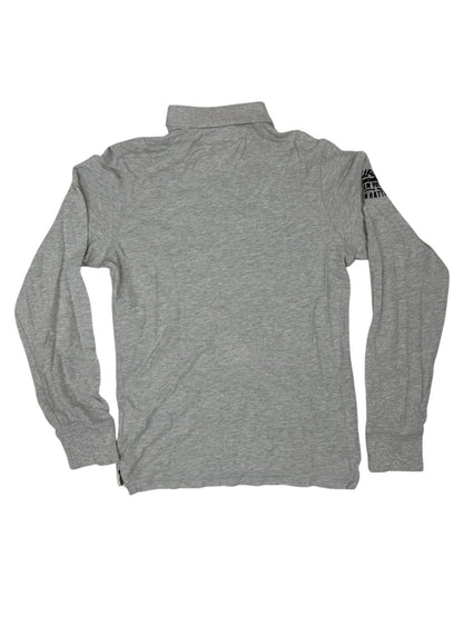 Tommy Hilfiger Grey Long Sleeve Embroidered Polo Top Medium