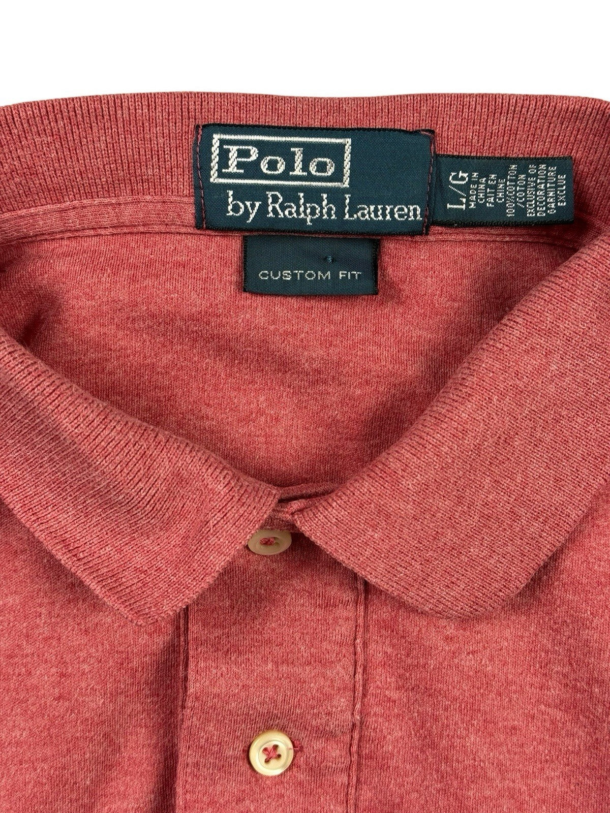 Polo Ralph Lauren Pink Custom Fit Polo Top Large