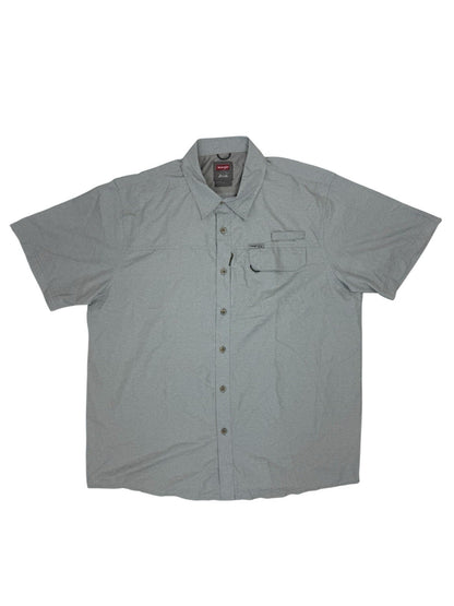 Wrangler Outdoor Grey Regular Fit Short Sleeve Collared Shirt XL
