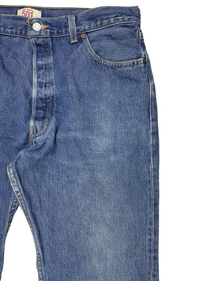 Levi's 501 Original Blue Straight Leg Button Fly Denim Jeans 38W 32L