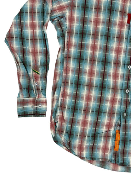 Robert Graham Multi Plaid Cotton Shirt Large