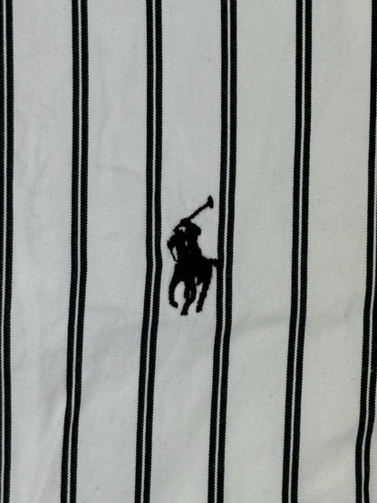 Polo Ralph Lauren White Striped Slim Fit Collared Shirt Large