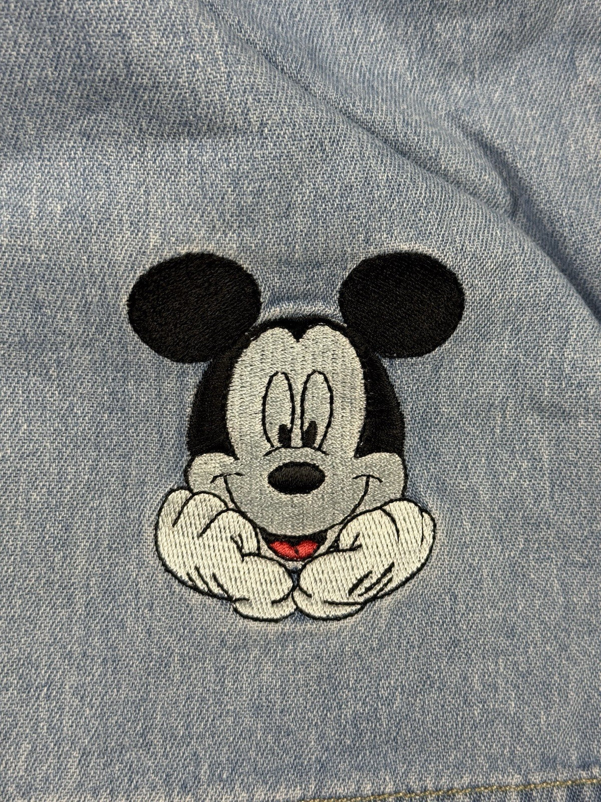 Vintage Disney Mickey Unlimited Blue Denim Cotton Shorts Small
