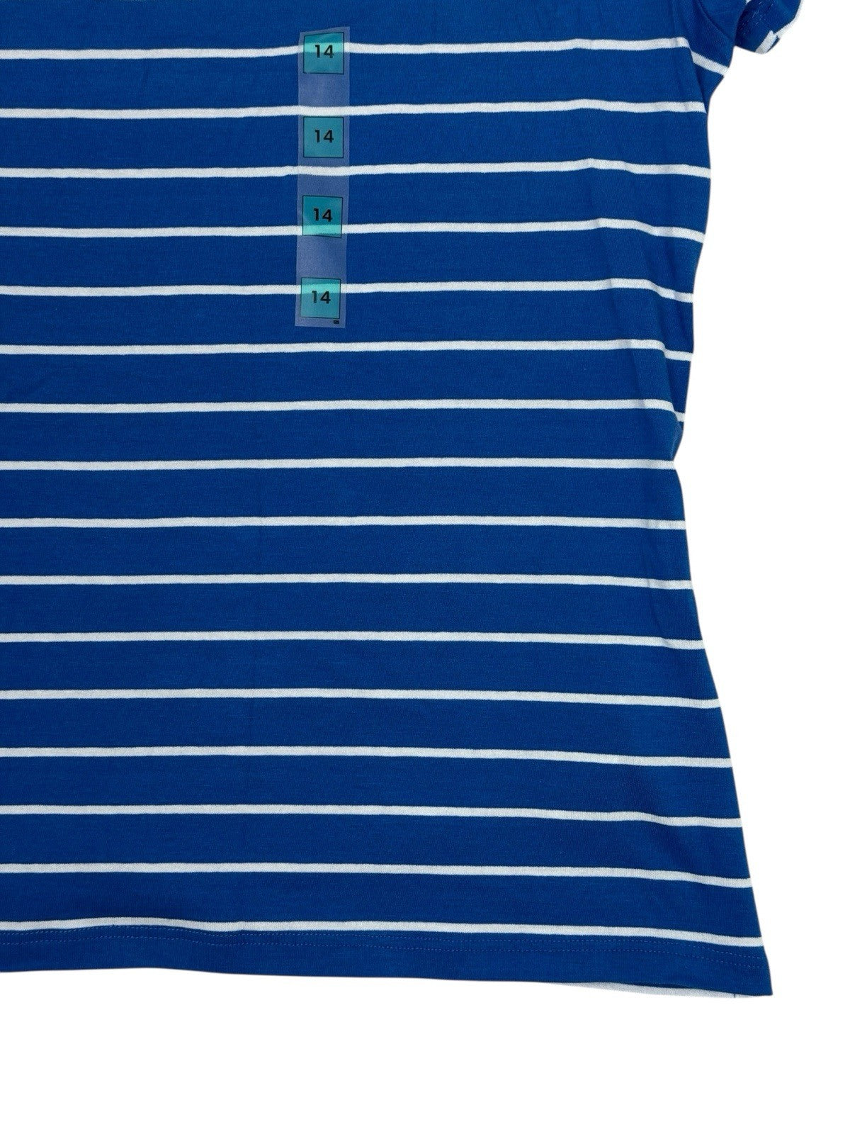 BNWT M&S Blue Stripe C'est la Vie Cotton Blend Top