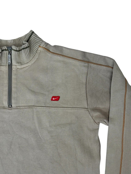 Nike Beige 1/4 Zip Fleece Lined Jumper XL