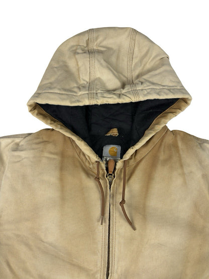 Carhartt J140 Brown Hooded Active Zip Workwear Jacket Large Regular