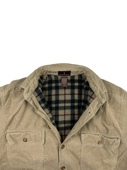 Lanesboro Beige Fleece Lined Corduroy Button Up Jacket Medium