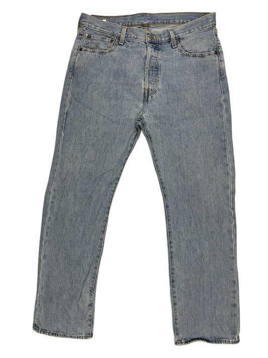 Levi's 501 Light Blue Straight Leg Denim Jeans 34W 30L