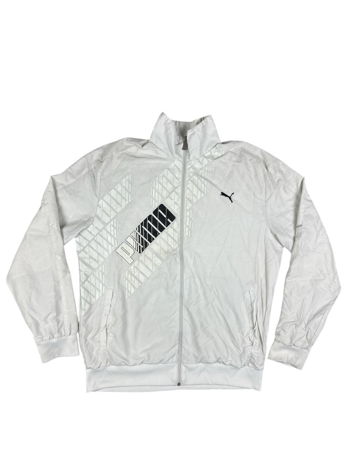Puma Retro Lined Grey Track Jacket Large