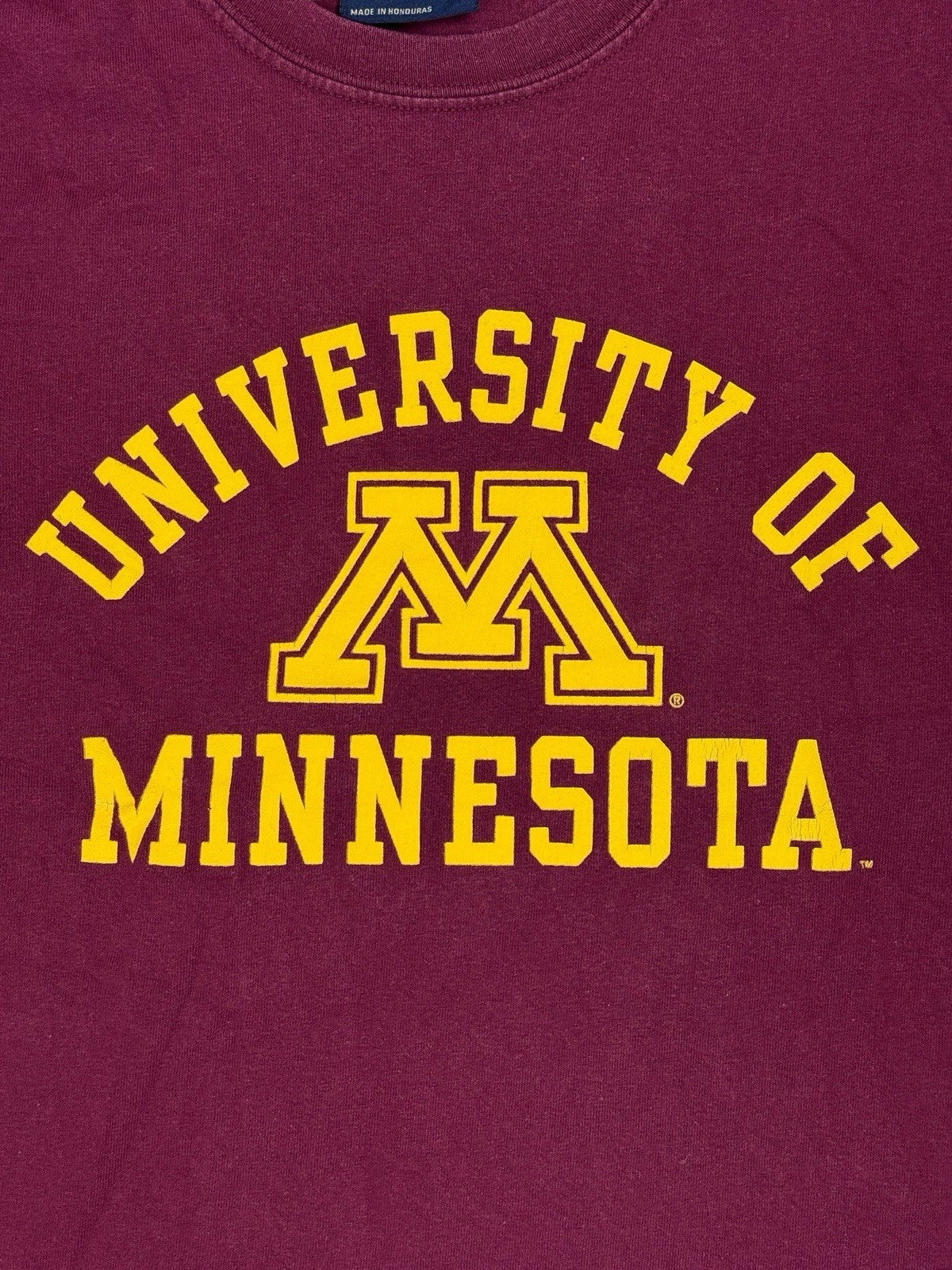 University of Minnesota Retro Maroon American College Top Tshirt Small